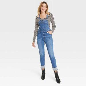 Universal Thread Women's Denim Overalls Sleeveless Medium Wash